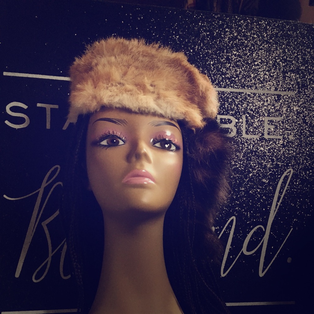 Fox fur hat with tale